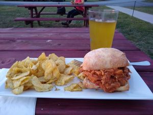 BBQ jackfruit and cider at Bottomless Brewing in Geneva