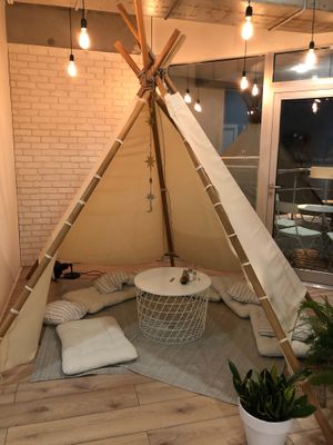 One area is a wigwam at PLANTS & FRIENDS in Sochi