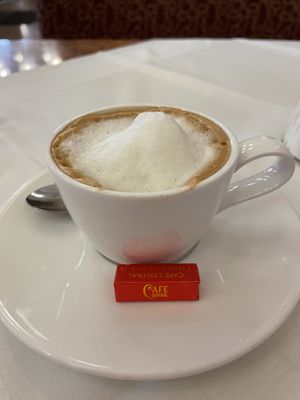 Vegan cappuccino   at Café Central in Vienna