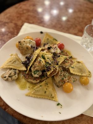 Roasted cauliflower and mushroom ravioli   at Café Central in Vienna