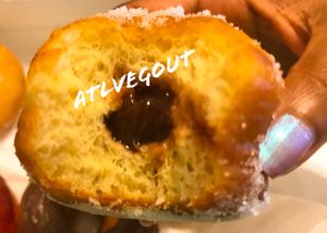 Raspberry jam filled at Doux Vegan Doughnuts in Atlanta