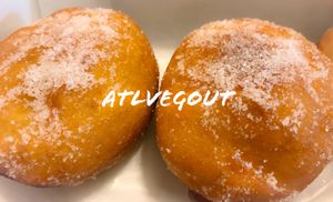 chocolate filled and raspberry jam-filled at Doux Vegan Doughnuts in Atlanta