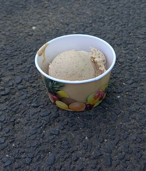 hazelnut ice cream, sugar free at Samadhi Eis in Berlin