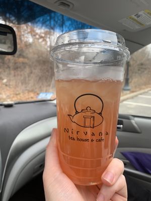 This is the blood orange tea LOVED THISSSS at Nirvana Tea House & Cafe in Millis