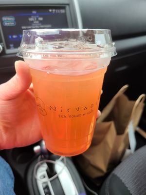 Blood orange lemonade  at Nirvana Tea House & Cafe in Millis