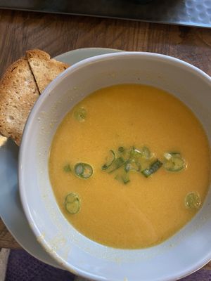 Butternut soup at Nirvana Tea House & Cafe in Millis