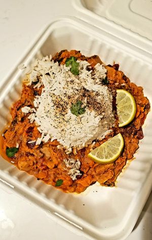 West African winter stew #Veganuary at Nirvana Tea House & Cafe in Millis