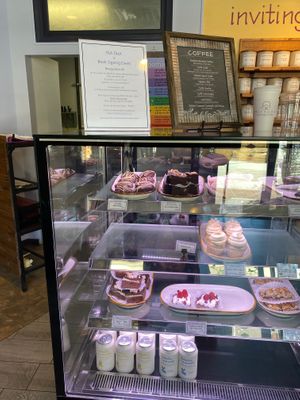 Dessert case, smoothie and coffee menu at Nirvana Tea House & Cafe in Millis
