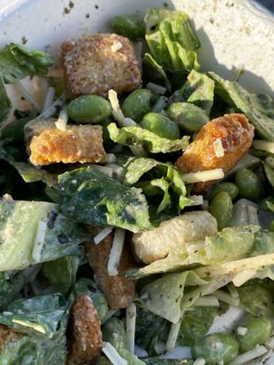 Celestial Cesar with the dressing and croutons   at Nirvana Tea House & Cafe in Millis