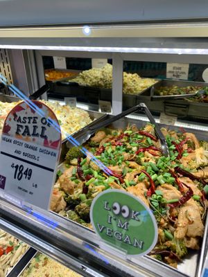 Delicious vegan orange chicken! at Central Market in Southlake