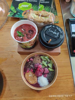 A full vegan breakfast at Tropicanna in Samos