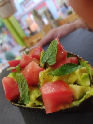 Avocado salad at Tropicanna in Samos