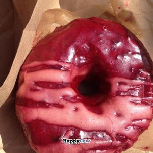 blueberry hibiscus glazed donut  at The Cinnamon Snail in Red Bank