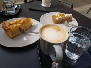 Coffee with oat milk at Kaffee Bar in Stralsund