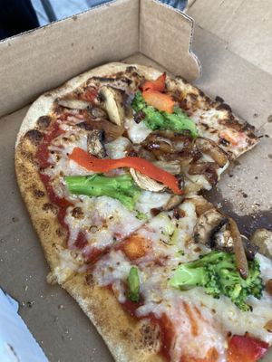 Vegan pizza   at Third Base Pizza and Frozen Custard Parlor in Occoquan