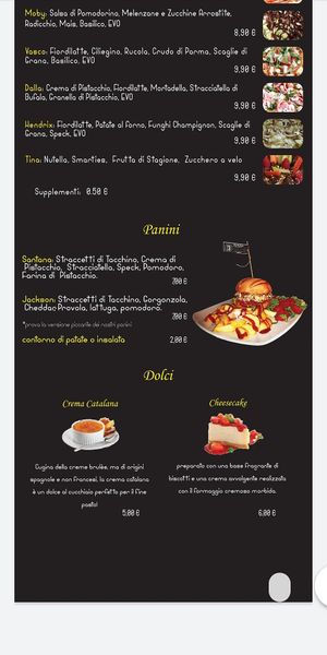 Menu at Sigma Pub in Tremestieri Etneo