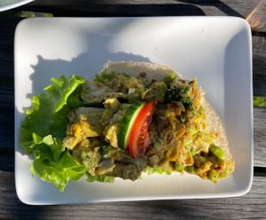 Sandwich with veggies  at Carlas Cafe in Oerebro