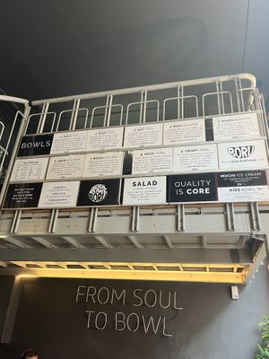 The menu (April 2024)  at Bōru Bowl Bar in Malmo