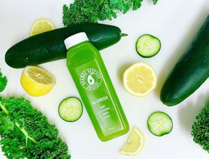 “Go Green” cold pressed juice at Orange Avocado Juicery in Boardman