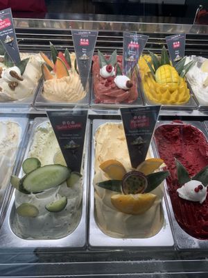 Vegan sorbet selection  at Palazzo Sandro in Trier