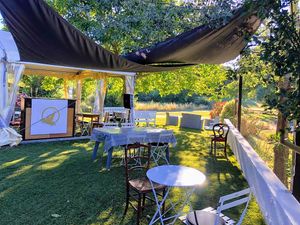 Outside terrace at Le 19 in Bouc-bel-air