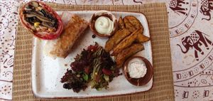 Burrito with mushrooms (Tahini mayo + coriander mayo sauces) at Pisekar Vegan Food in Antalya