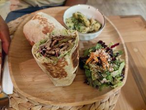 Tempeh burrito at Pisekar Vegan Food in Antalya