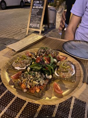 Falafel flatbread! So so yum! at Pisekar Vegan Food in Antalya