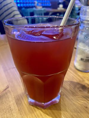 Home made red ice tea  at WASBAR - Melkmarkt in Antwerpen