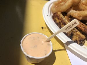 Vegan tartar sauce at Clare & Don's Beach Shack in Falls Church