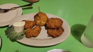 Crab cake appetizers  at Clare & Don's Beach Shack in Falls Church