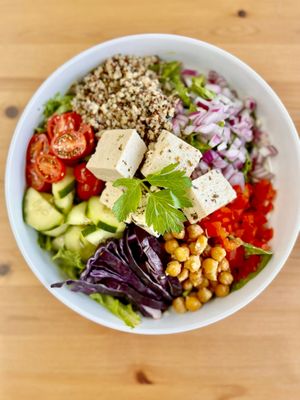 Mediterranean Salad for the win. Delicious and Nutritious.  at Antiox in Hagerstown