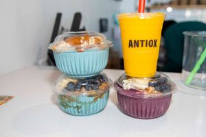 Blue Bowl, Acai Bowl, and Golden Refresher. at Antiox in Hagerstown