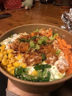 vegan shrimp poke bowl  at Sushi Time in Utrecht