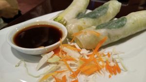 Fresh Basil Rolls - vegan at Rain in Chattanooga