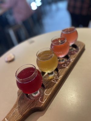 Premium cider flight  at The Cider House in Vancouver