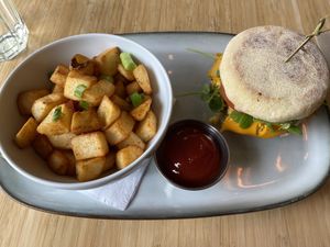 Sausage sandwich   at The Cider House in Vancouver