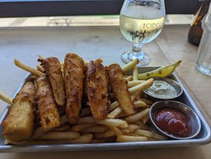 'fish & chips' at The Cider House in Vancouver