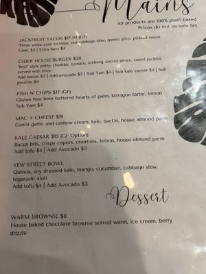 All vegan but a bit overpriced   at The Cider House in Vancouver