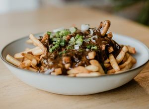 Mushroom poutine at The Cider House in Vancouver