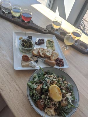 Caesar salad and grazing plate at The Cider House in Vancouver