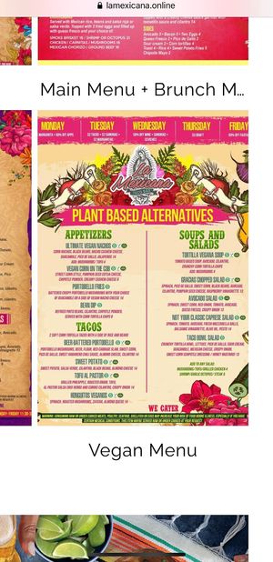 Menu at La Mexicana Taco Bar in Wilton Manors