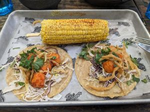 Sweet potato tacos at La Mexicana Taco Bar in Wilton Manors