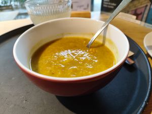 Soup of the day (cocos curry) at Rägeboge in Winterthur