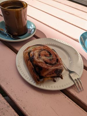 Vegan Cinnamon Roll at Third Wheel Coffee Co in Paihia