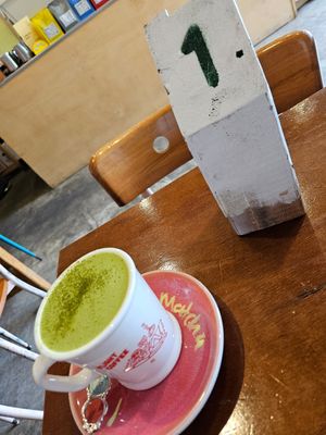 Matcha Latte with soymilk at Third Wheel Coffee Co in Paihia
