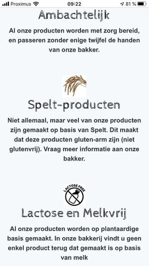 Short description of what he offers at Bakkerij Hans in Tielt-winge