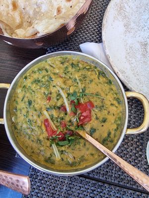 Lentil-spinach dish (vegan) at Indigo - Pest in Budapest
