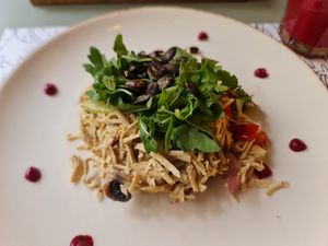 Vegan scrambled "egg" at Fit Bar in Belgrade