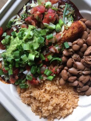 Enchilada plate at Hey Juan Burritos in Arcata